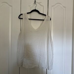 Torrid White V-Neck Tank Top